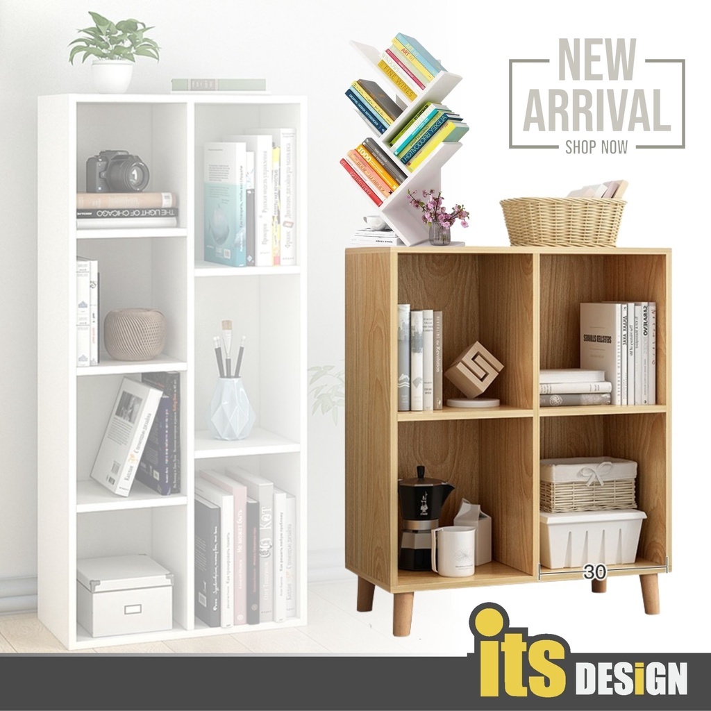 Wooden Multipurpose Rack Book Shelf Rak Buku Bookcase Furniture Home ...