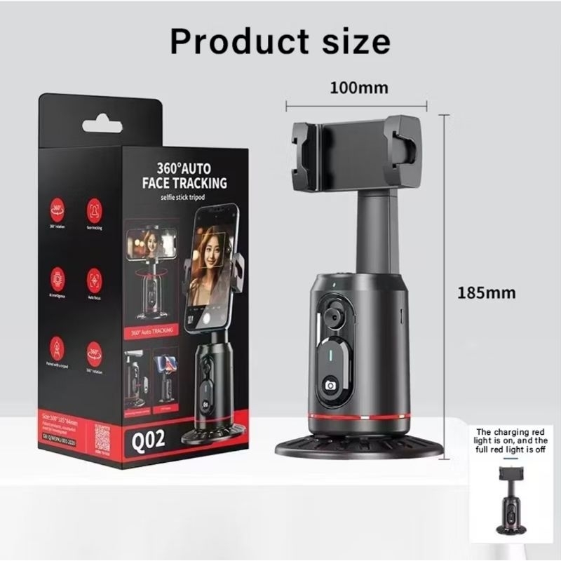 360⁰ Face Tracking Q02 Al Auto Face Tracking Smart Follow Gimbal ...