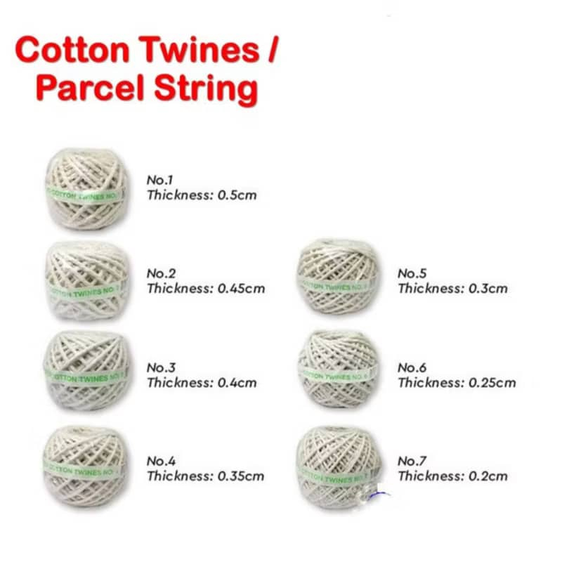 COTTON TWINES / PARCEL STRING NO.1 / 2 / 3 / 4 / 5 / 6 / 7 (7 SIZE CAN ...