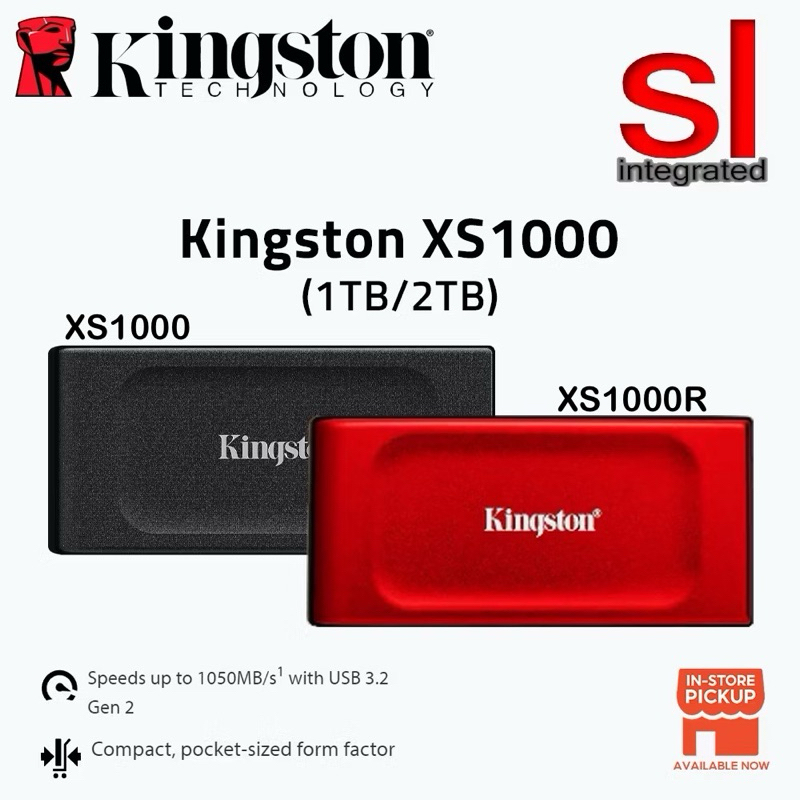 Kingston xs1000 usb 3 2 gen 2 external ssd 1tb 2tb shopee malaysia