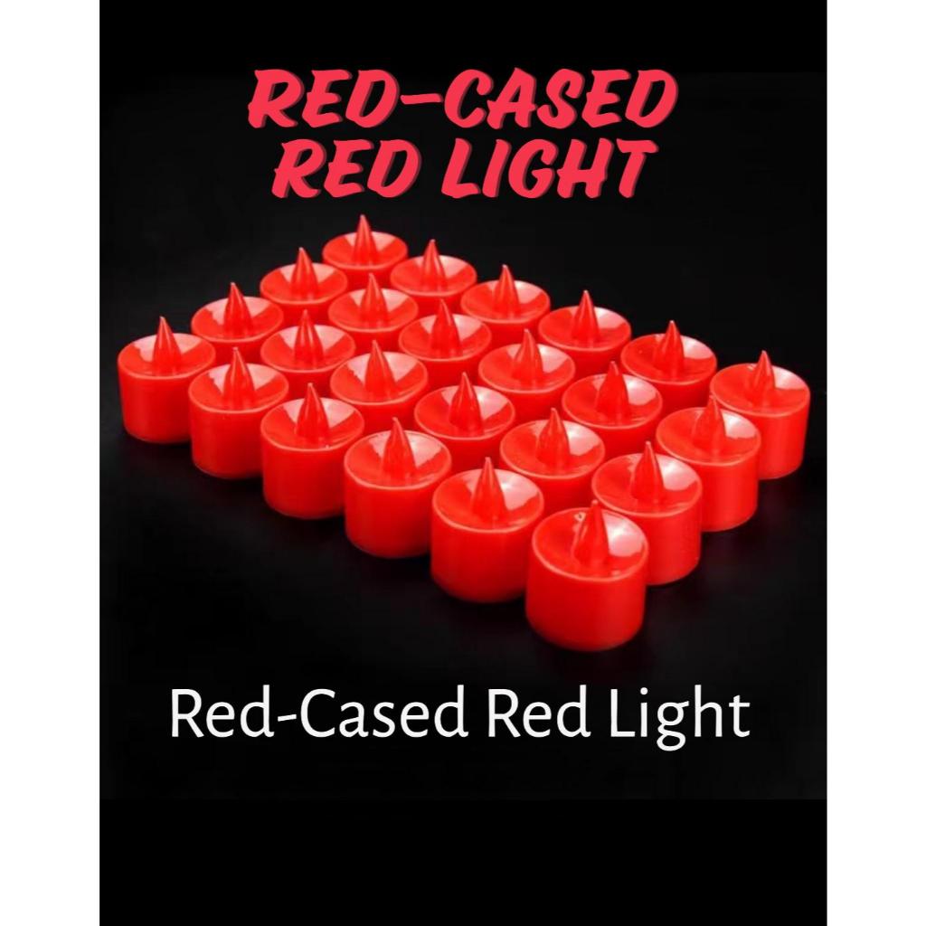 (Free Battery) Red-Cased Red Light LED Candle Red Cover LED Night Lamp ...
