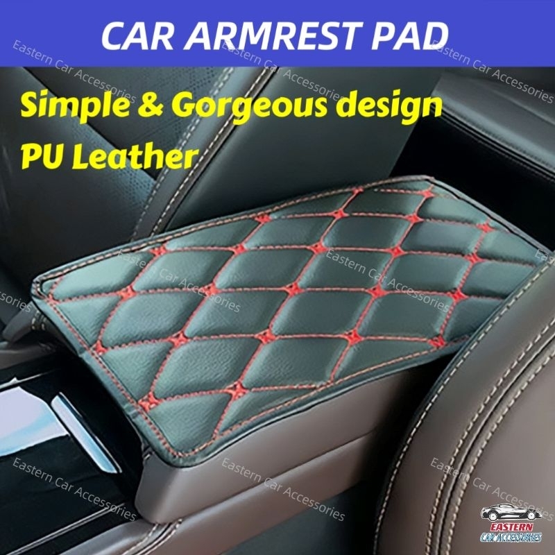 Car Armrest Pad Cover Auto Center Console Box PU Leather Cushion ...