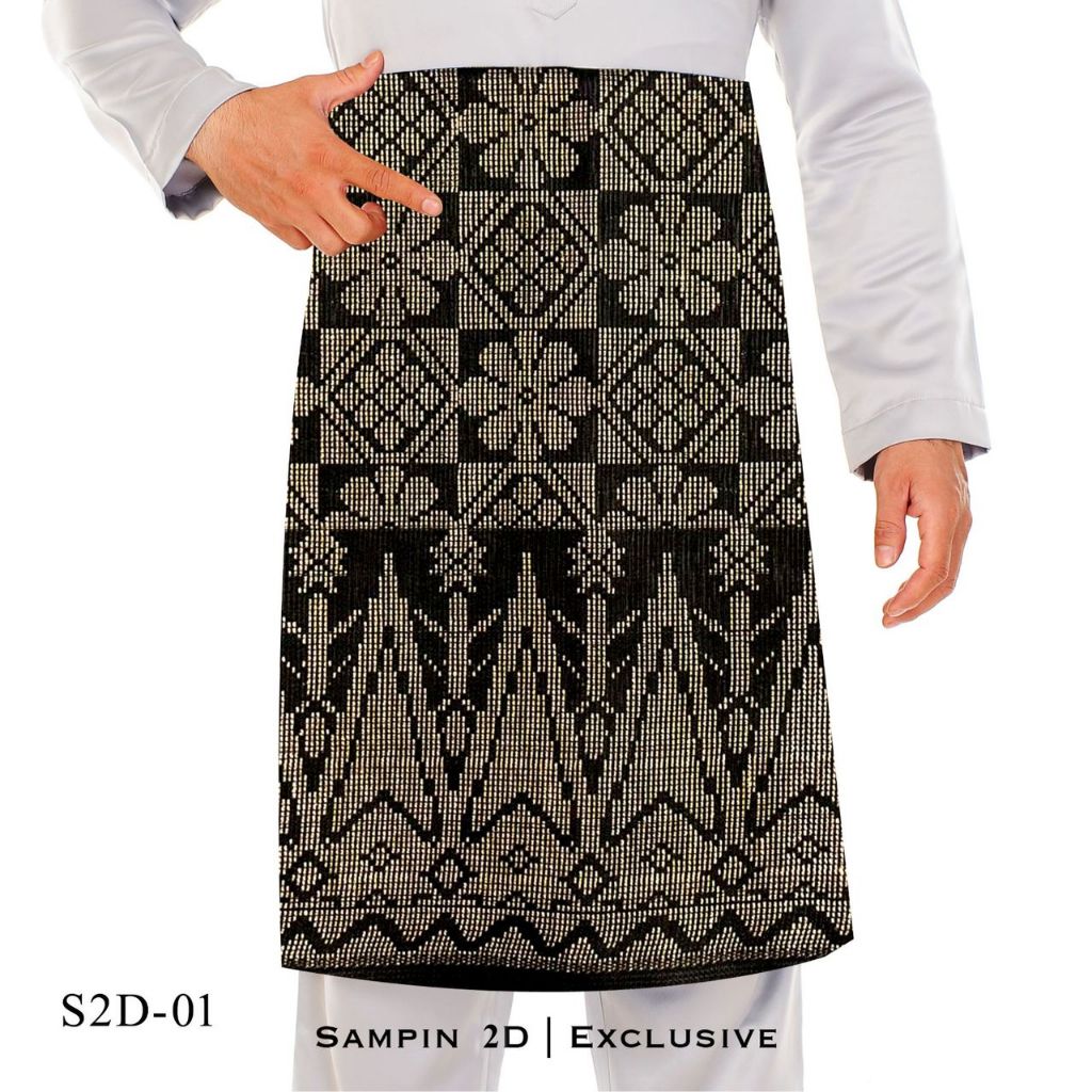 Samping Songket Dewasa Tenun Siap Jahit 2Meter Black & White | Shopee ...