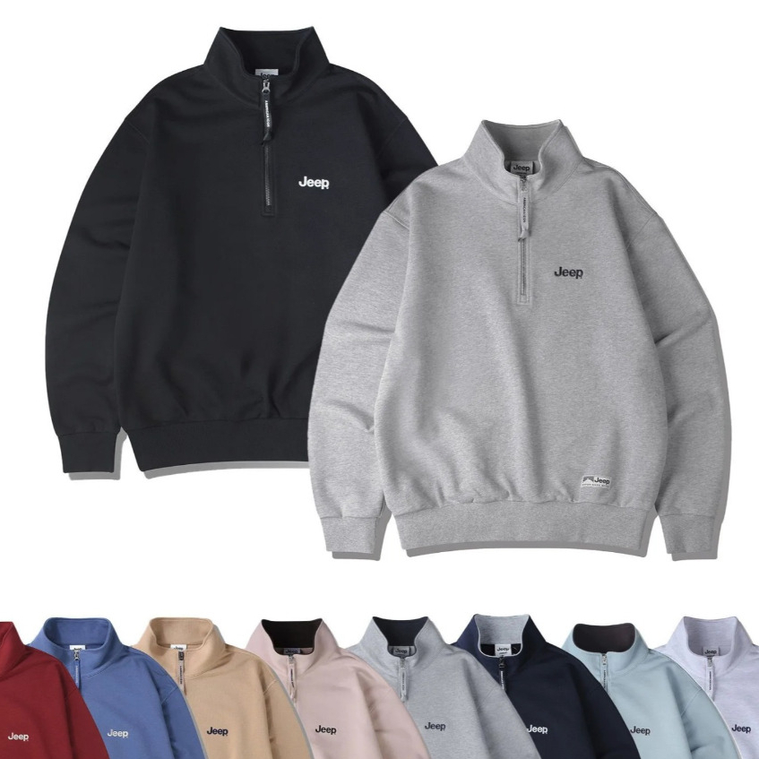 Amazon.co.jp: Jeep Half Zip-Up M-Logo Sweat Half Zip Up M