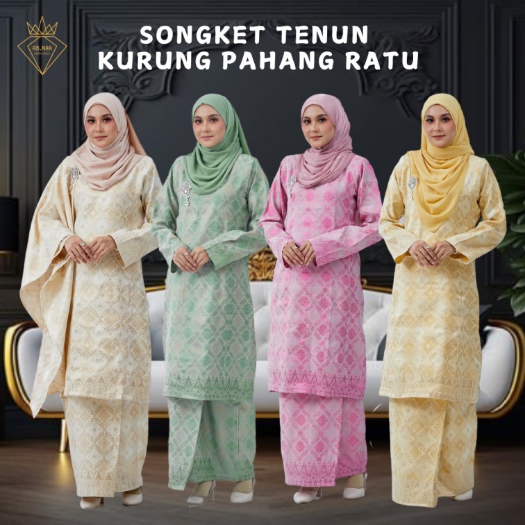 Baju Kurung Pahang Raya 2026 Viral Plus Size Songket Tenun Asli ...