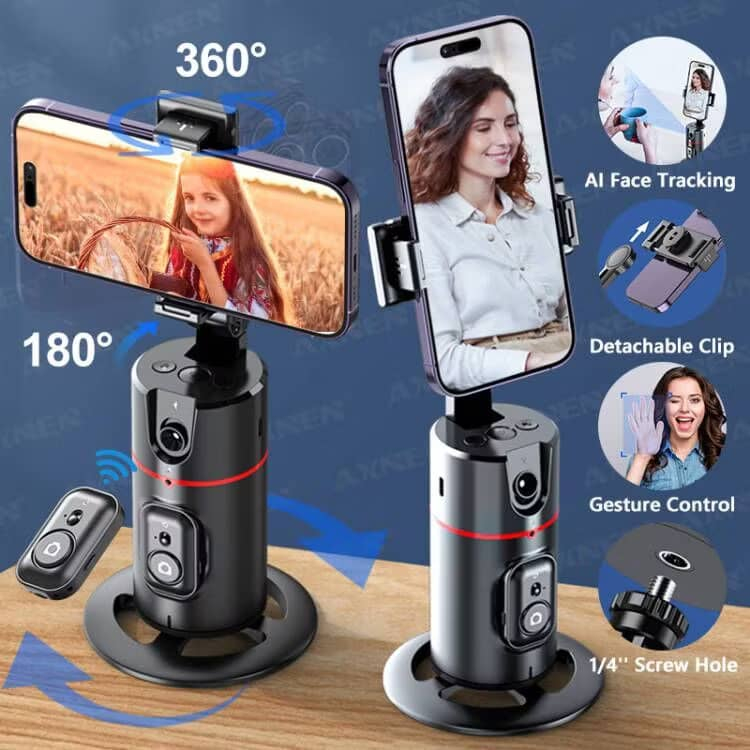 360⁰ Face Tracking Q02 Al Auto Face Tracking Smart Follow Gimbal ...
