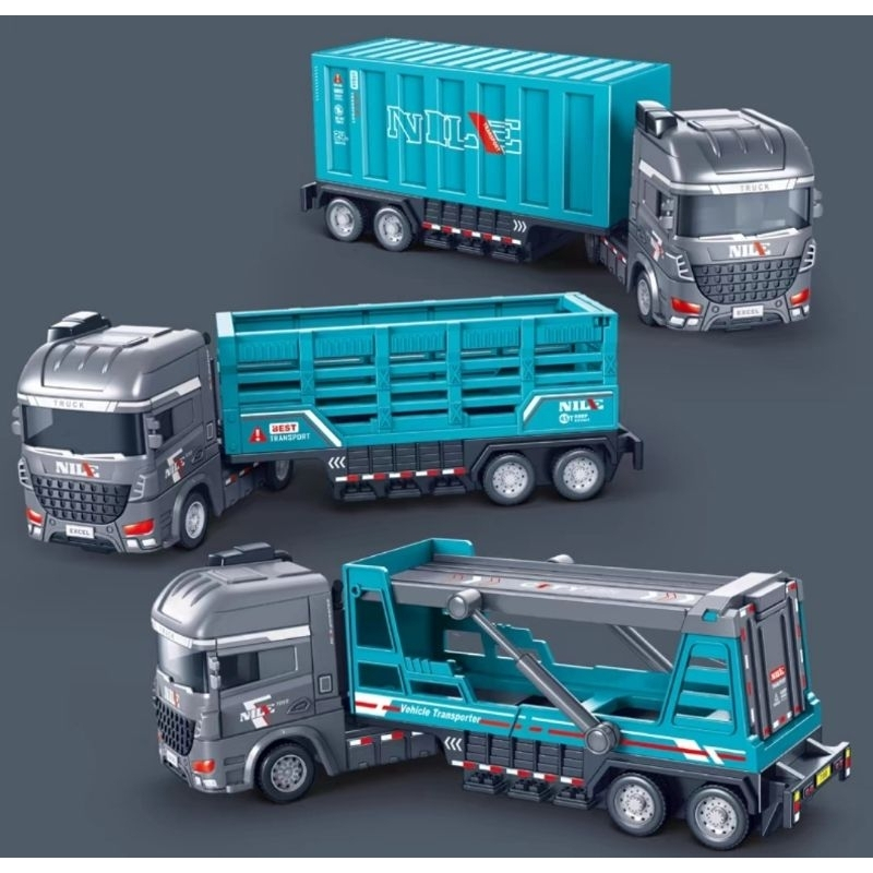 [Ready Stock] Transport truck toy Inertial Container Transporter Model ...