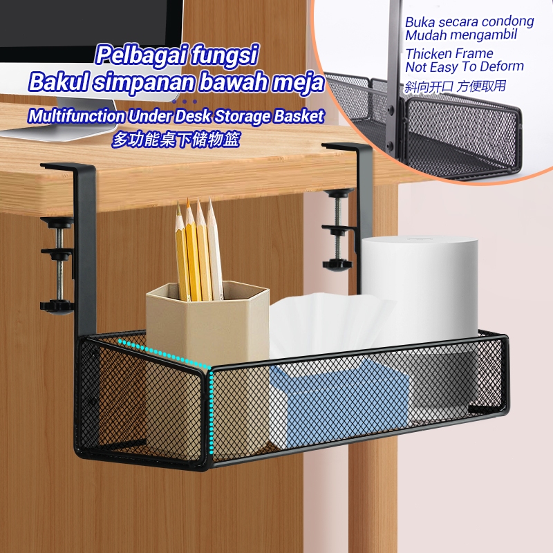 No-Drill Under Desk Cable Management Tray Wire Organizers Adjustable ...