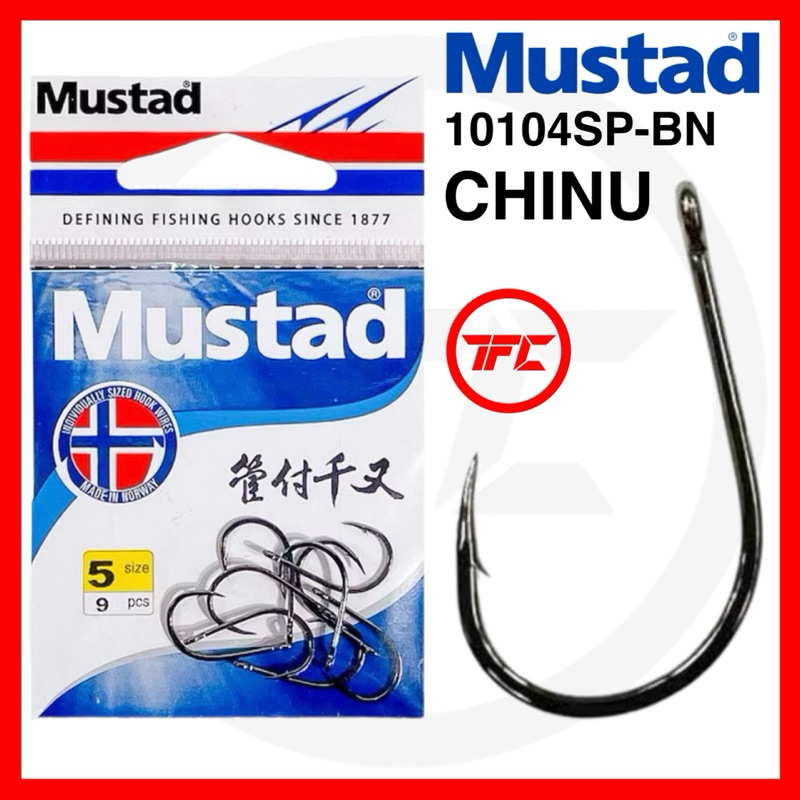 Mustad Chinu Fishing Hook 10104SPBLN Mata Pancing 10104SP BN Ring Sharp ...