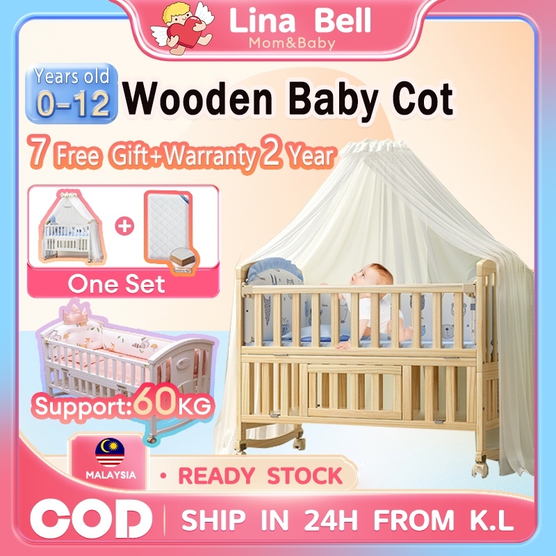 🔥Free returns🔥7 in Wooden Baby Cot Multifunctional baby bed
