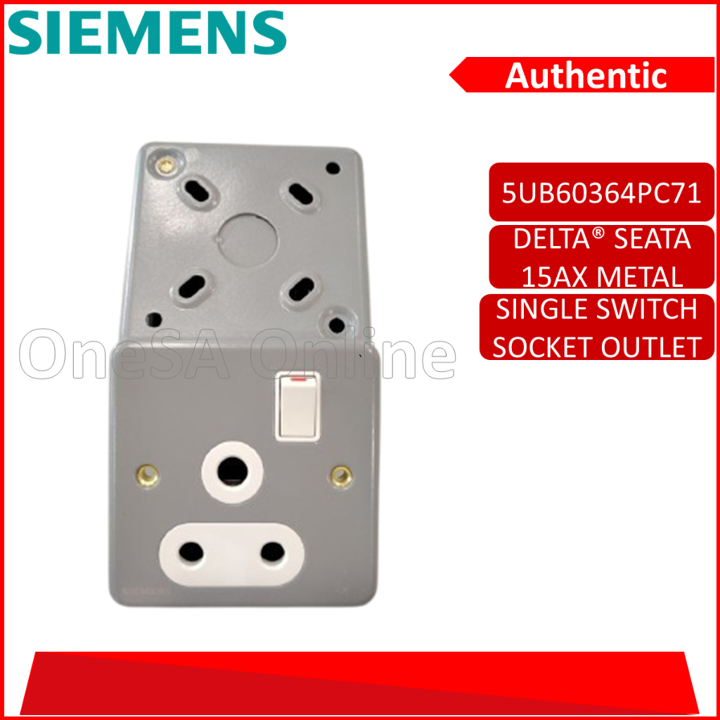 SIEMENS DELTA® SEATA 15AX METAL SINGLE SWITCH SOCKET OUTLET ...