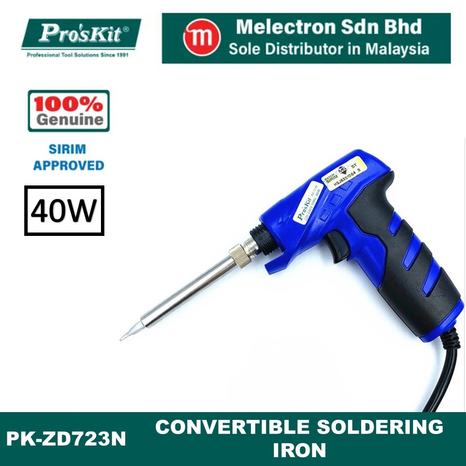 Pro'sKit ZD-723N Convertible Soldering Iron AC240V 40W with UK Plug Top ...