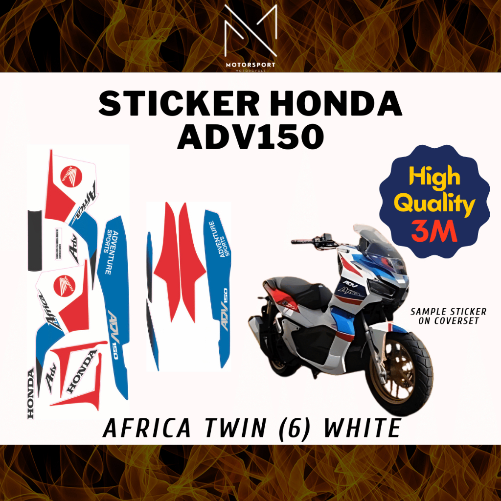 HONDA ADV 150 Africa Twin CoverSet Stripe Sticker Cover Set (6) White ...