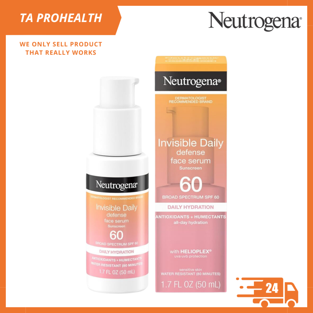 Neutrogena Invisible Daily Defense Face Serum Sunscreen SPF60 50ml ...