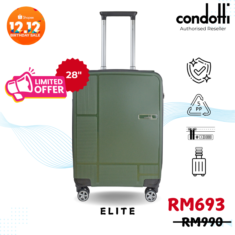 Condotti Elite 28 PP Hard Case Flip Top Unbreakable Luggage with TSA Lock and Security Zipper C FZ Shopee Malaysia