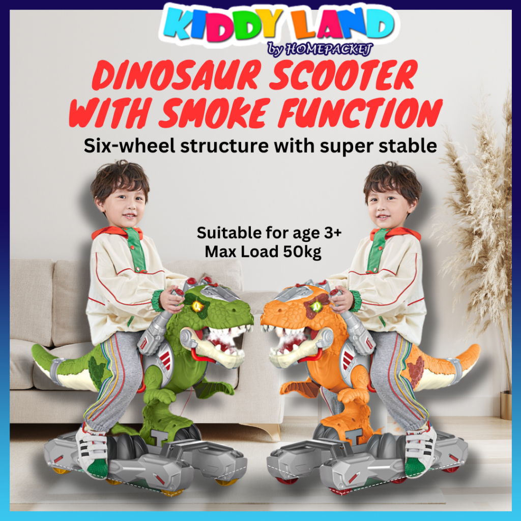 Dinosaur Scooter Kids Ride On Dinosaur Electric with Sounds Light Smoke ...