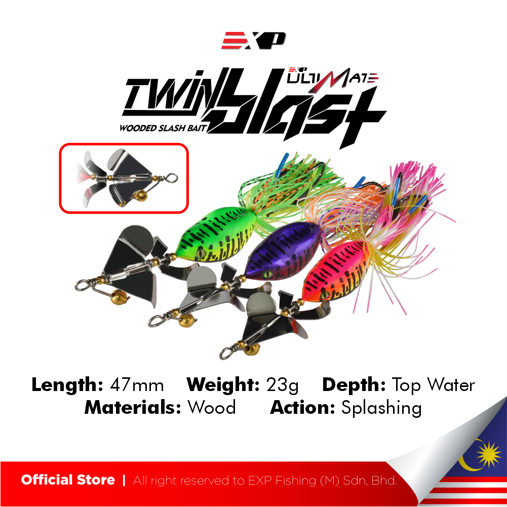 EXP TWIN BLAST ULTIMATE Snakehead Fishing Lure for Toman Haruan Bujuk ...