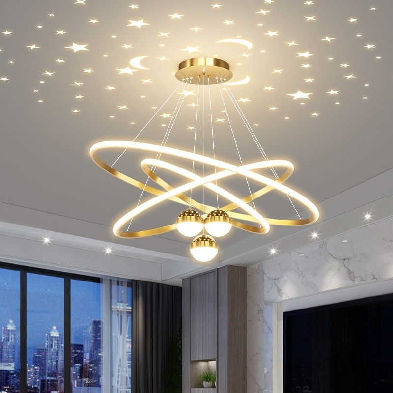 Spot goods 】Chandelier Ceiling Light Modern Starry Sky Crystal ...