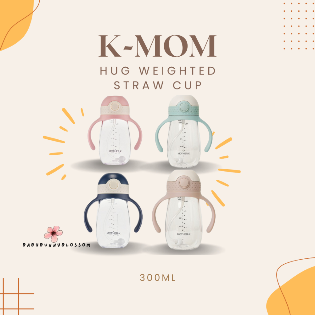 [READY STOCK] Mother K x K-MOM Hug Weighted Straw Cup(210ml/300ml ...