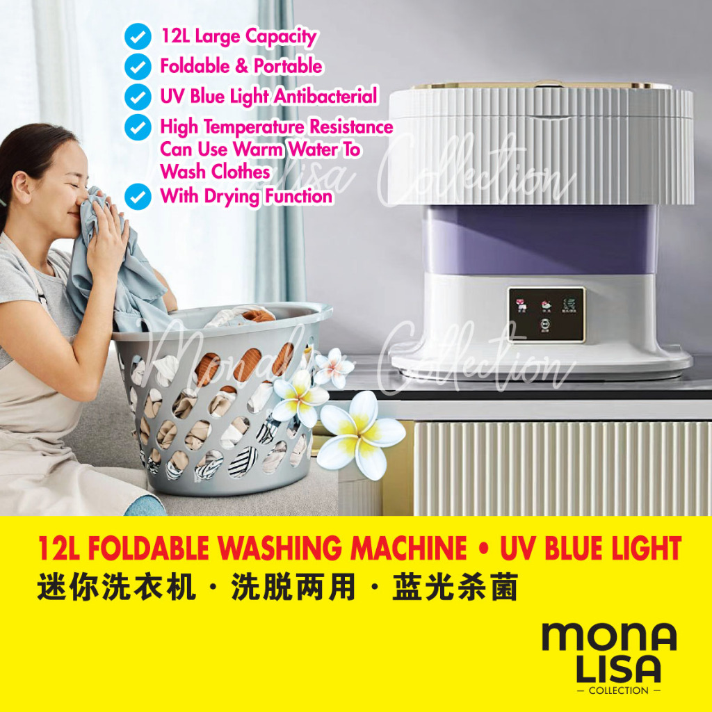 1pc Small Washing Machine, 6L store Folding Portable Sterilization Drying