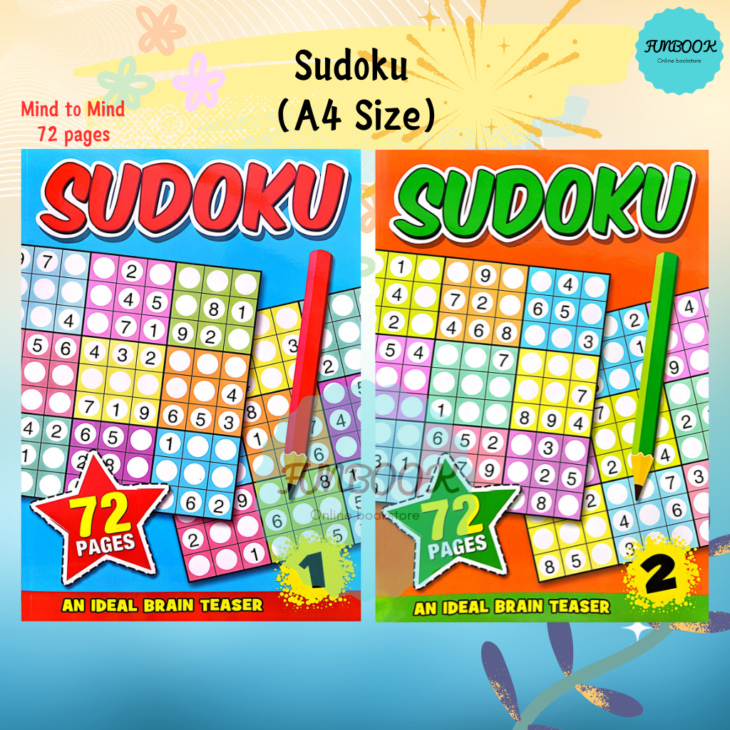 [FUNBOOK] Sudoku Game Book 72 pages A4 Size Brain Teaser Mind to Mind ...