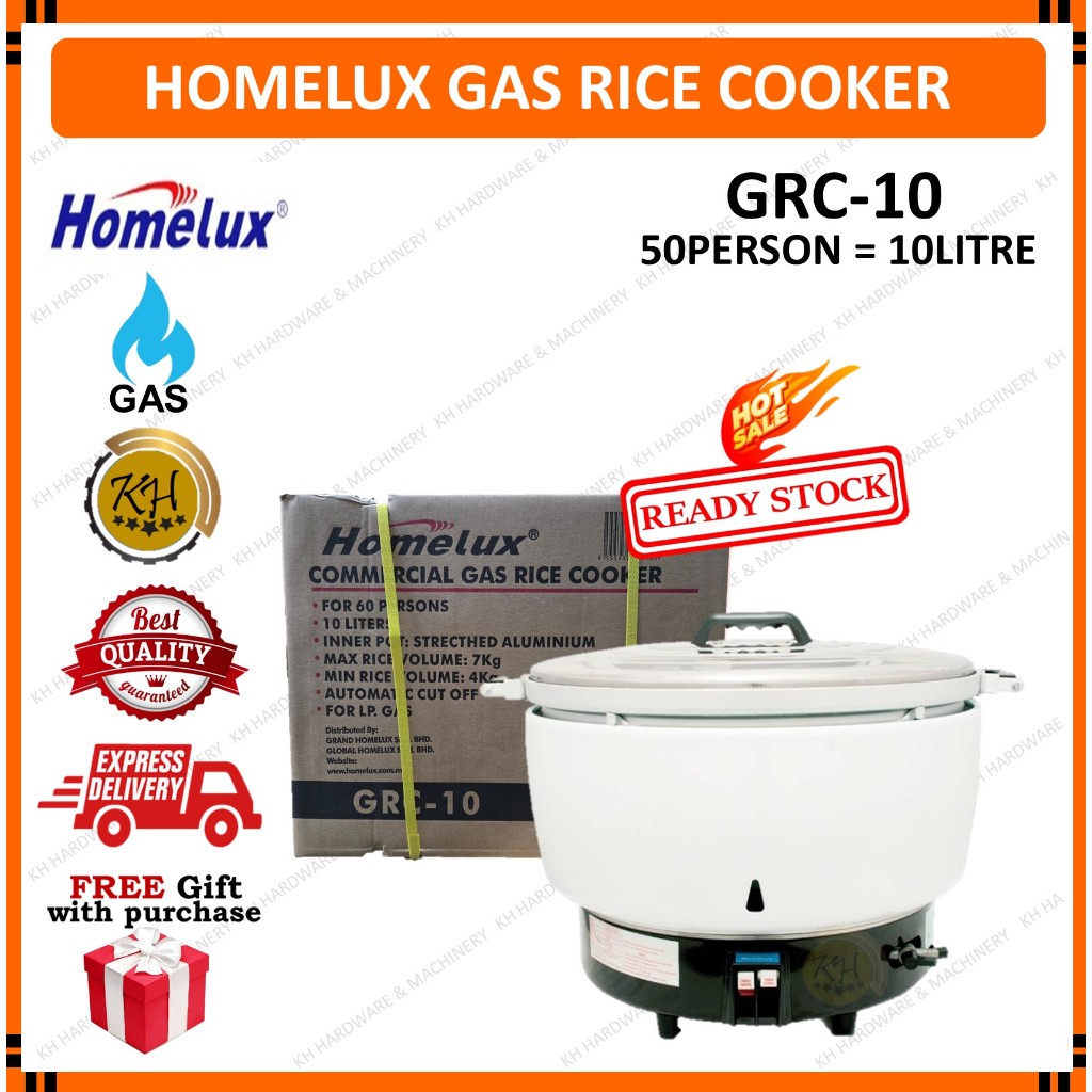 HOMELUX GRC-10 GAS RICE COOKER (10 LITRE) 50 PERSON | Shopee Malaysia