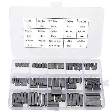 140Pcs type-A Parallel Drive Shaft Key Round Ended Feather Key flat key ...
