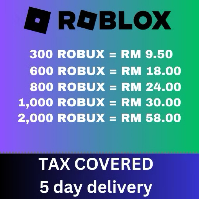 ROBLOX R.O.B.U.X murah | Shopee Malaysia