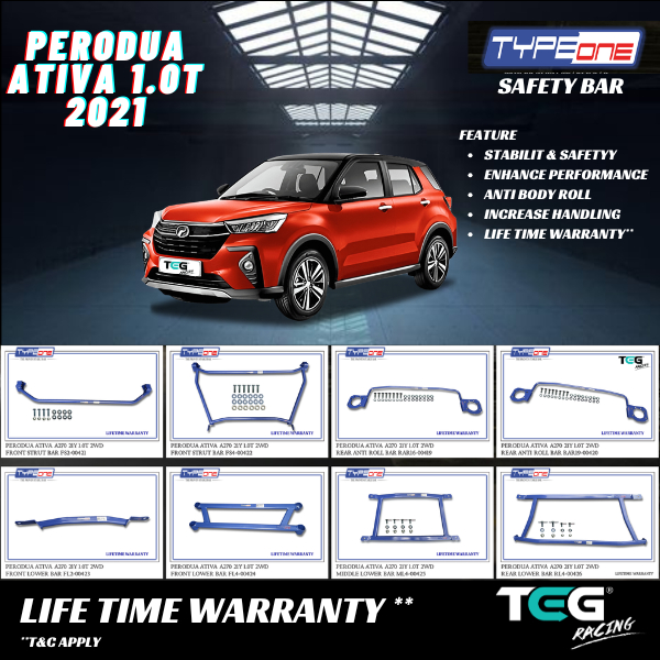 Perodua Ativa - Type One Safety Bar 100% Original (Blue) colour ...