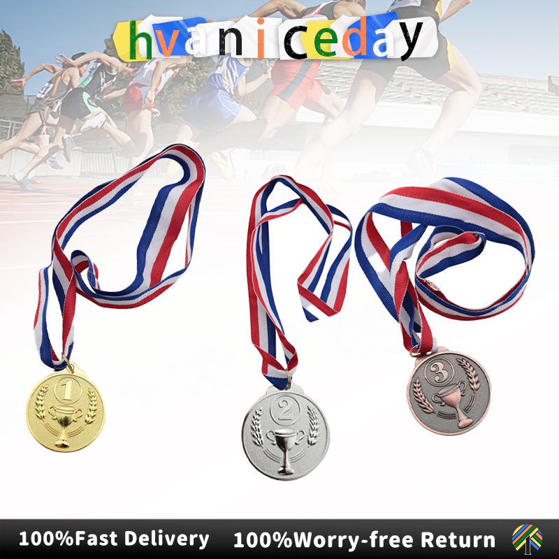 3Pcs/Set Number Award Medals 123 Ranking Zinc Alloy Award Medals Gold ...