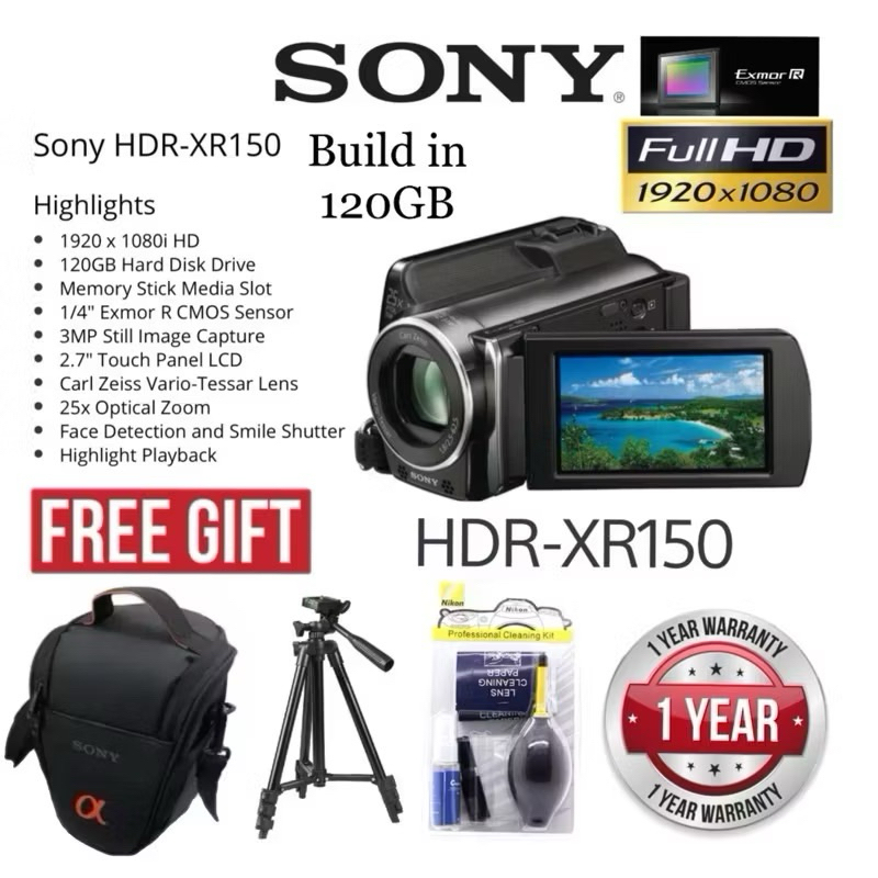 SONY HDR-XR150 HANDYCAM BUILD IN HARD DISK 120GB FULL HD EXMOR