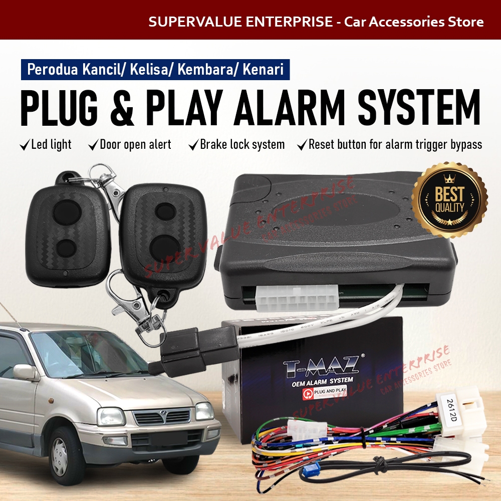 Plug And Play PERODUA KEMBARA, KENARI, KELISA, KANCIL Car Alarm Syetem ...
