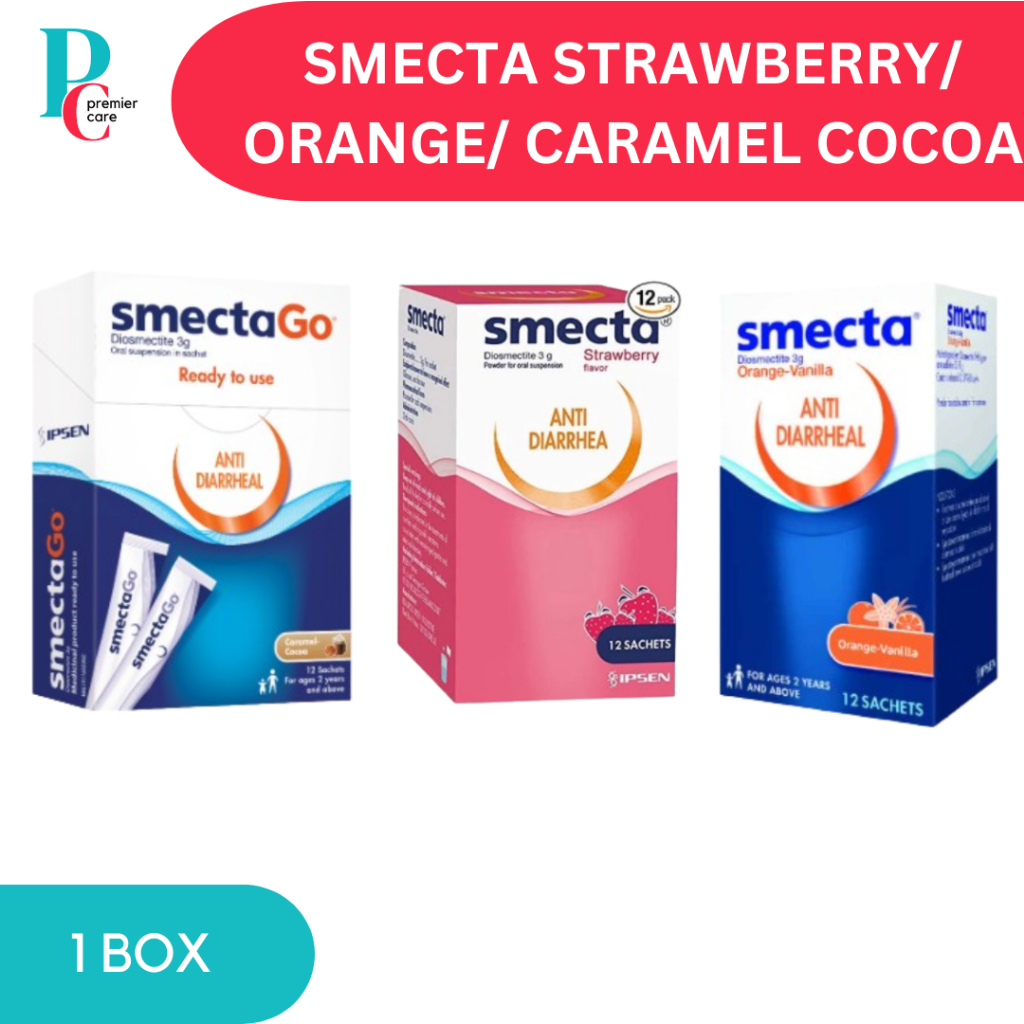 SMECTA ANTI DIARRHEAL DIOSMECTITE 3G (ORANGE/STRAWBERRY/CARAMEL-COCOA ...