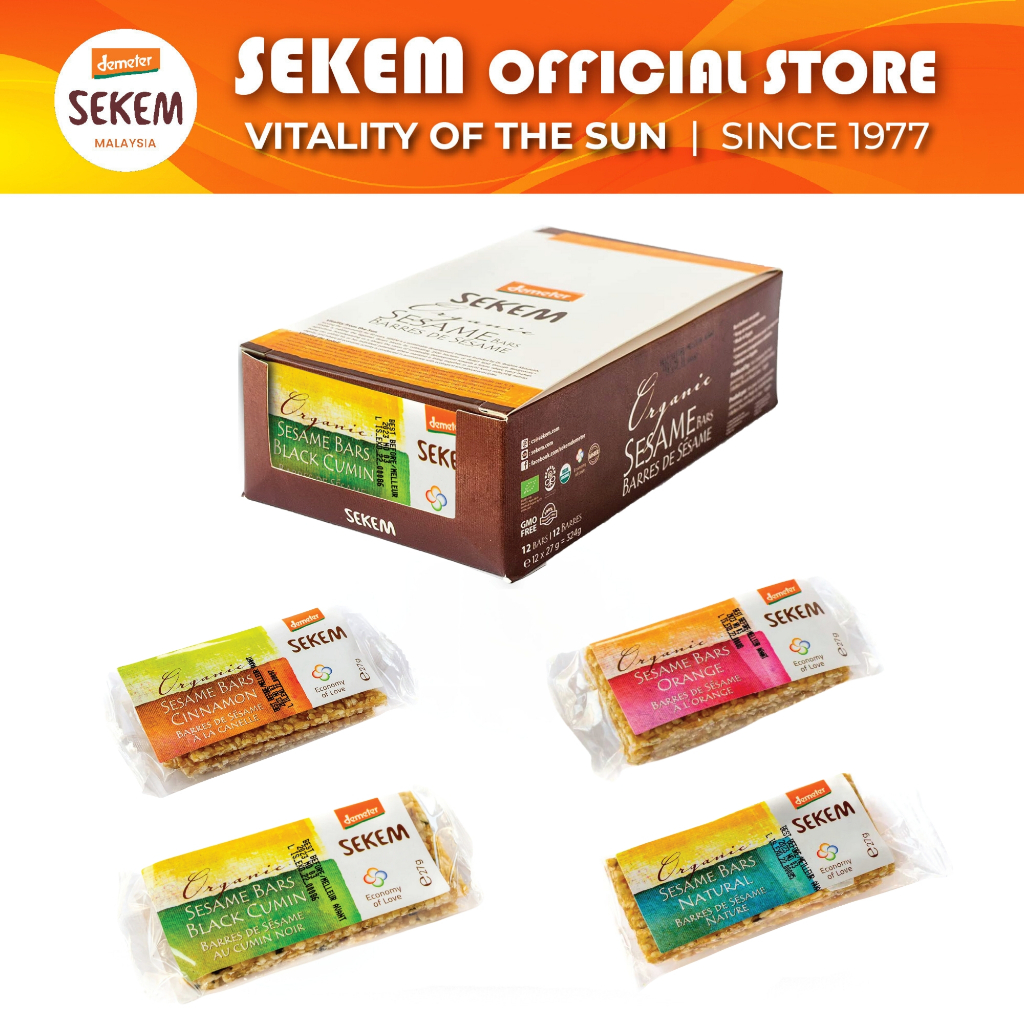 SEKEM DEMETER ORGANIC SESAME BARS (12 BARS X 27G / BOX) | Shopee Malaysia