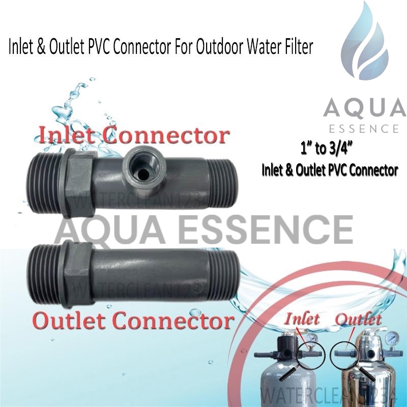 Inlet & Outlet 1“ to 3/4” PVC Connector Valve Set For MPV Water Filter ...
