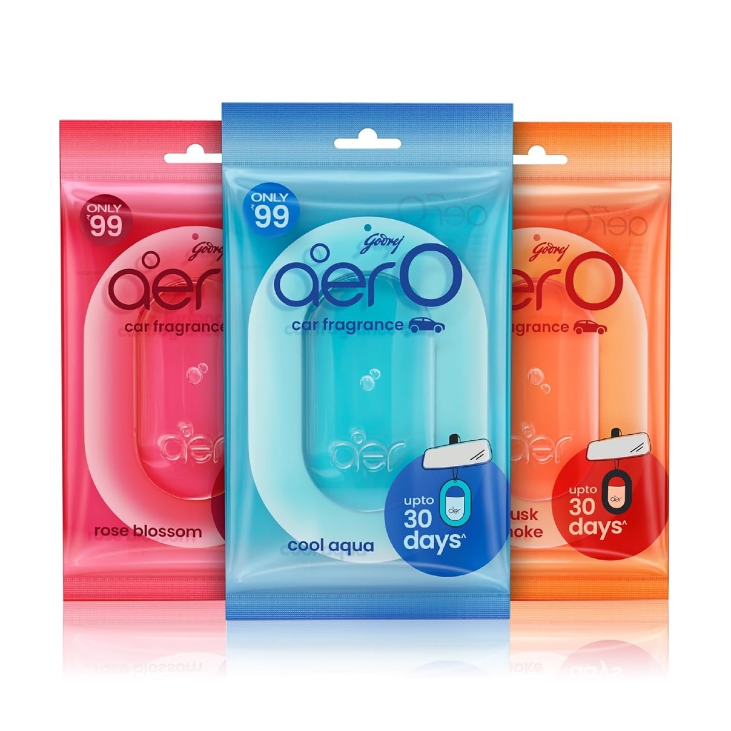 Aer O Car Air Fragrance | Long-lasting |7.5g Gel | Aqua Cool | Rose ...