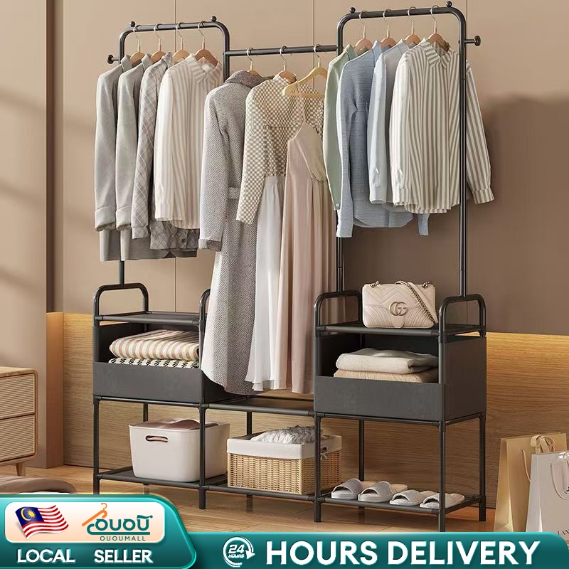 Oo Wardrobe Almari Baju Rak Baju Drying Rack Bedroom Clothes Hanger ...