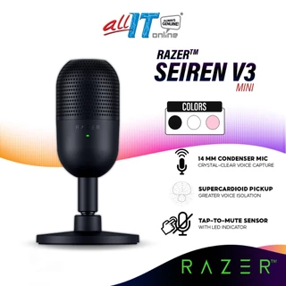 Razer Seiren V3 Mini Wired USB Gaming Ultra-Compact Condenser Microphone with Tap-to-Mute | Sensor with LED Indicator