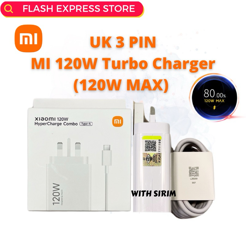 XIAOMI 120W | 67W | 6A CABLE TURBOCHARGE CHARGER SET | 120W MAX ...
