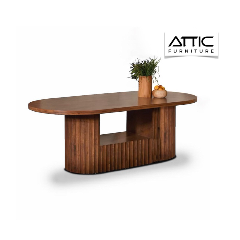 Oval Dining Table / Solid Wood / 8-Seater Dining Table / Meja Makan ...