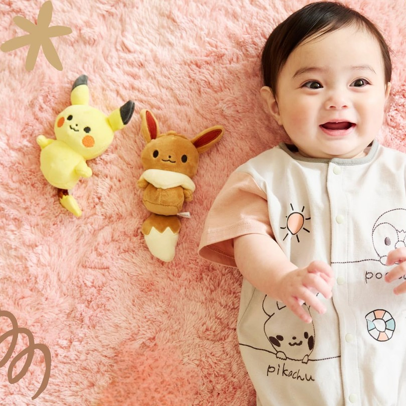 Monpoke My Milk Plush Toy - Eevee & Pikachu Baby Rattle, Standalone ...