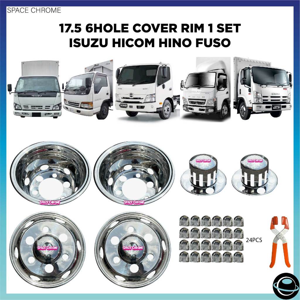 RIM COVER 17.5 1SET COVER WHEEL RIM ISUZU HICOM HINO FUSO CHROME ...