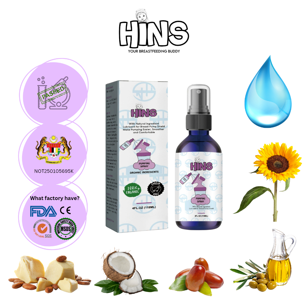 HINS™ Pumping Spray water base and oil 4oz 118ml for Breastfeeding ...