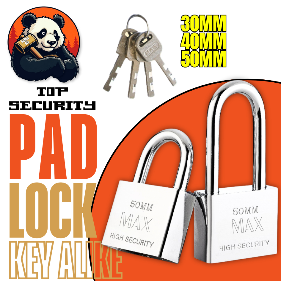 🐼 MAX™ 𝙆𝙀𝙔 𝘼𝙇𝙄𝙆𝙀 🆂🅷🅾🆁🆃∣🅻🅾🅽🅶 Shackle Pad Lock / Padlock Security Lock ...