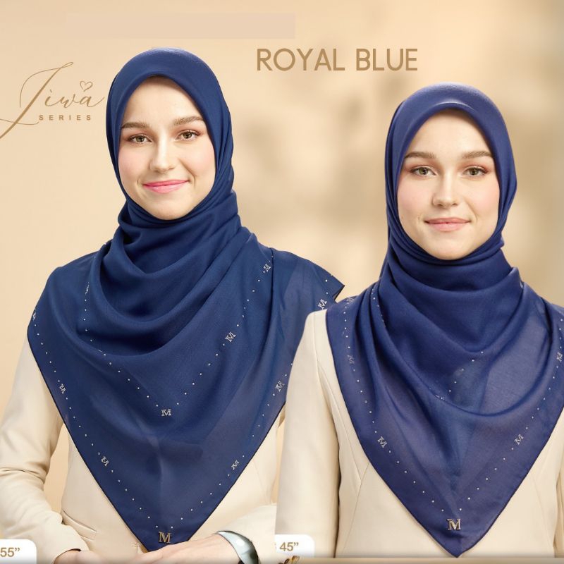 MINAZ JIWA | IRIS Bawal Plain Stone • Bidang 45" dan 55" Tudung Labuh