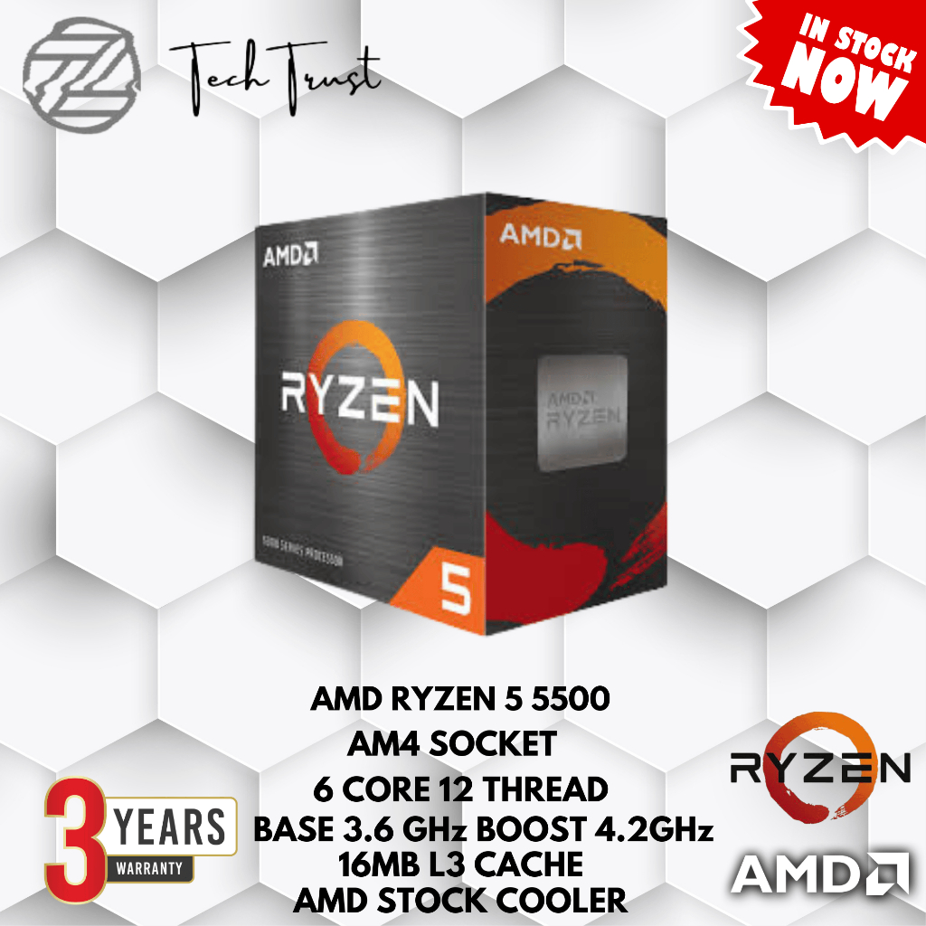 AMD Ryzen 5 5500 / 5600 AM4 Processor (6-Cores/12-Threads) | AMD Ryzen ...