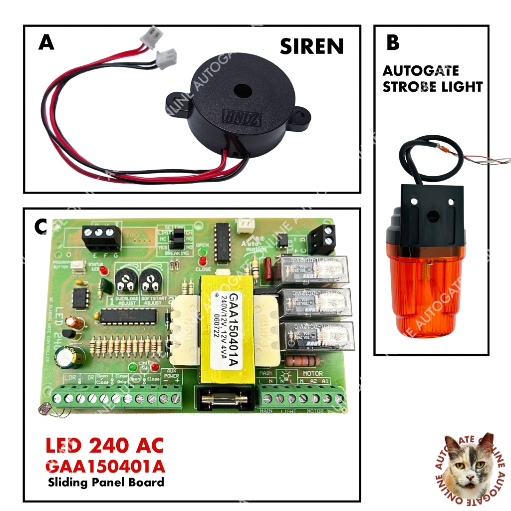 CONTROL PANEL AA-MATIC 240 ( LED 240 GAA150401A ) AC SLIDING AUTO GATE ...