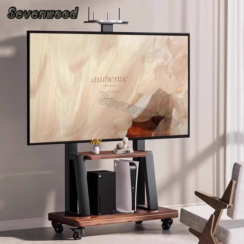 Sevenwood 32-75 Inch TV stand Mobile TV rack with 360° Wheel adjustable ...