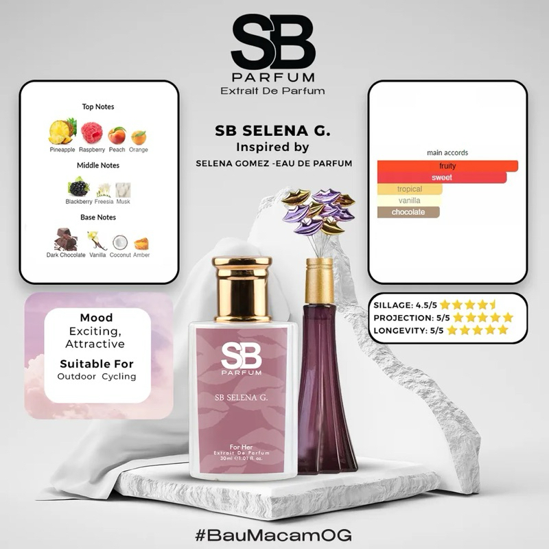 SB Selena dupe by Selena Gomez | SB Parfum Women Perfume EDP | Shopee
