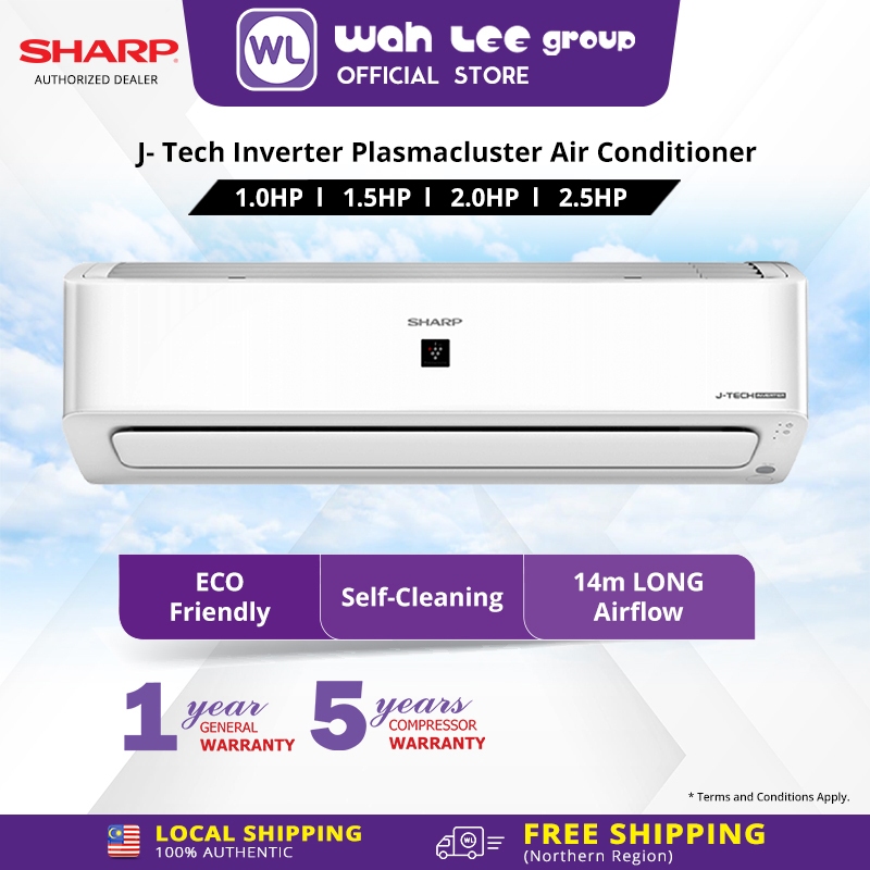 SHARP J- Tech Inverter Plasmacluster Air Conditioner (1HP/1.5HP/2HP/2 ...